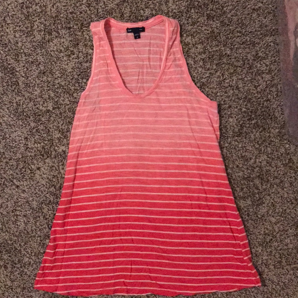 Gap XS Ombré Racerback Red Striped Flowy Tank